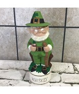 Alberta’s Mold Leprechaun Whiskey Bottle Ceramic White Green - £31.25 GBP