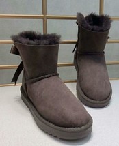 warm winter snow boots real sheep sheep skin leather women casual fashion thread - £80.21 GBP
