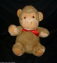 11" Vintage Good Stuff Brown Tan Monkey Sitting Stuffed Animal Plush Toy W/ Bow - $19.00