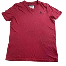 Abercrombie &amp; Fitch Shirt Adult 2XL XXL Red Logo Preppy Muscle Men&#39;s Red V-Neck - £10.89 GBP