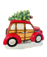 Holiday Time Red Woodie Station Wagon Cookie Jar Christmas Tree Hand Pai... - £24.26 GBP