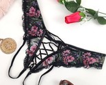 Victoria’ Secreto sin Entrepierna Tiras Braga Floral Cordones Ouvert Nwt... - $18.61