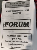 A Funny Thing Happened On The Way To The Forum Mini Musicals 1999 Program - $9.99