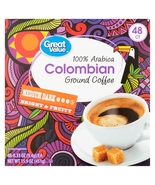 Great Value 100% Arabica Colombian Ground Coffee, 15.9 oz, 48 Count - £18.76 GBP