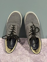 Sperry Top Sider Mens Gray STS13147 Low Top Lace Up Canvas Sneaker Shoes... - $34.65