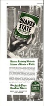 1938 Quaker State Motor Oil Chemical Chemistry Lab Vintage  Ad nostalgic b9 - $25.98