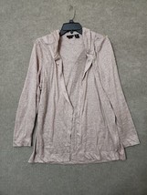 Tahari Open Front Cardigan Sweater Womens XL Blush 100% Linen Hooded Lig... - £23.26 GBP