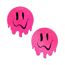 Pastease Neon PInk Melted Smiling Face Nipple Pasties - $20.99