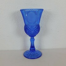 Avon Vintage Fostoria Mt Vernon Blue Glass Goblets George Washington 8.5&quot; Box - £7.79 GBP