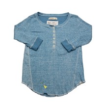 Abercrombie Shirt Girls L Blue Chest Button Quarter Sleeve Round Neck He... - £14.61 GBP