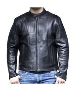 Jacket Leather Mens Biker Cowhide Motorcycle American Men Vintage Bomber... - $4,657.52 MXN