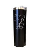 Graduation Class Of 2023 Cap And Diploma Black 20oz Skinny Tumbler LA5078 - $373.45 MXN