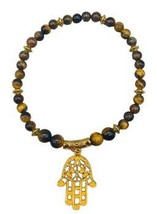 Tiger Eye W Hamsa Hand anklet - $27.95