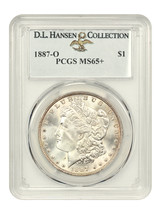 1887-O $1 PCGS MS65+ ex: D.L. Hansen - £6,011.05 GBP