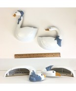 2 Vtg Burwood Products Geese Ducks w Blue Bonnet Apron Wall Pocket Plant... - £15.03 GBP