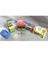 Lot of Fisher Price Mattel Loving Family BABY TWIN NURSERY Furniture Cri... - $40.55 CAD