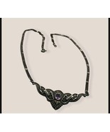 925 Boma Sterling Silver Necklace ￼with Purple Color￼ Stone - €170,59 EUR