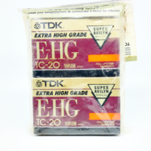 TDK  E-HG Extra High Grade  TC-20  VHSC   2 Pack  SUPER AVILYN New Sealed - $103.27 MXN