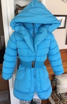 Richie House 11 12 Yrs Girl Winter Puffer Coat Hood shawl collar blue Ja... - $54.45