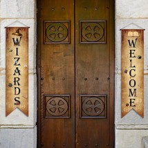 Wizards Porch Signs Magical Wizard Banner Wizards Door Sign Sets Hanging... - £13.47 GBP