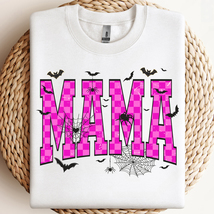 Pink Halloween Mama Checkered PNG, Spooky Mom PNG Design, Scary Spider B... - $2.50