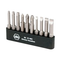 WIHA 74988 Slotted Phillips and Square Power Bit Set with Holder, 10-Piece - £32.38 GBP