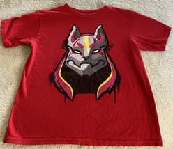 Fortnite Boys Red Gray Wolf Short Sleeve Shirt 6-7 - £7.41 GBP