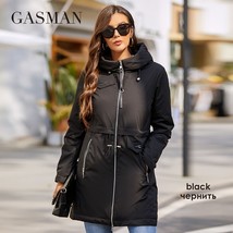 GASMAN women&#39;s coat spring 2022 High Quality Mid-Length Lady Parka Slim Women Ja - £129.42 GBP