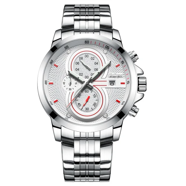  Men Quartz Watch Full Stainless Steel Waterproof Sports Wristwatch Male Calenda - £32.69 GBP