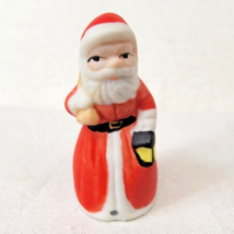 Christmas Thimble  Enesco Santa Claus Bisque Vintage with Sack and Lantern - $6.97