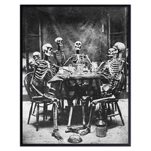 Vintage Skeleton Wall Art Large 11X14 - Gothic Home Decor - Pagan Gifts - Creepy - £24.05 GBP