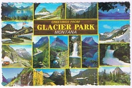 Postcard Greetings From Glacier Park Montana Multi View - £3.10 GBP