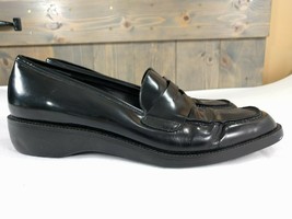 Ann Taylor Women&#39;s Penny Loafer 1 1/2&quot; Heels Black Leather Size 9 1/2 M ... - £22.08 GBP