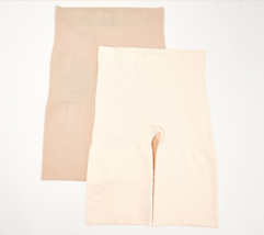 Breezies Smoothing Shape Seamless Thigh Slimmer Set of 2 Short Beige/Buf... - $25.74