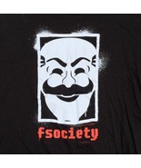 Mr Robot Fsociety T Shirt Mask Logo Loot Crate Exclusive Black Adult Siz... - €12,14 EUR