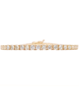 14ct Yellow Gold Natural Diamond Tennis Bracelet 4-claw 5.59cts 7&quot; Inche... - $7,573.82