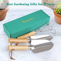 Stainless Steel Garden Tools 3 Pieces Gardening Tools with Wood Handle Rust Proo - £29.06 GBP