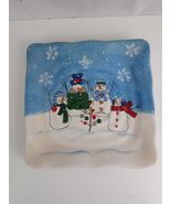 St Nicholas Square Button Up 8.5&quot; Square Snowman Plate - $16.04 CAD