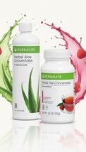 Herbalife Herbal Tea Concentrate Raspberry 3.6Oz &amp; Original Aloe Pint Ex... - $129.21 CAD