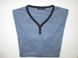 Marc Anthony V-Neck Short Sleeve Men’s Henley T-Shirt Blue XXL MSRP $32 - £11.22 GBP