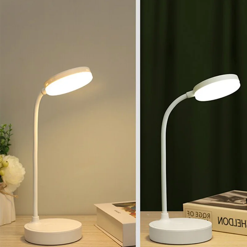 Table Lamp USB Plug Rechargeable Desk Lamp Bed Reading Book Night Light ... - $7.93+