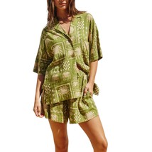 Dress Forum mirage relaxed shirt and shorts set in GREEN - size L - £40.86 GBP