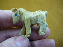 (Y-HOR-7) Little Tan Gray Horse Carving Soapstone Peru Gem Figurine Horses Stone - £6.80 GBP
