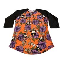 LuLaRoe Womens Minnie Mouse Floral T-Shirt Size L Raglan 3/4 Sleeve NEW ... - £22.04 GBP