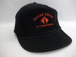 Silver&#39;s Garage International Hat Vintage Black Corduroy Snapback Trucker Cap - £15.97 GBP