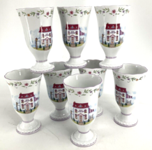 8 Vtg Porcelain LENOX Spice Village FOUR Parfait Cups 6&quot; Set of 8 NEVER ... - €339,84 EUR