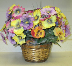 Artificial Woven Basket with Handle Planter Faux Indoor House Plant - $10.00