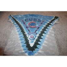 VTG Chicago Cubs Tee T-shirt Wrap Around All Over Print Size L Tie Dye Lee Sport - £77.08 GBP