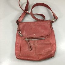 Fossil Soft Red Leather Crossbody Shoulder Bag Handbag w Key Organizer - £34.29 GBP