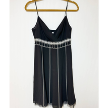 Ann Taylor Loft Petites Womens Black Embroidered Dress Midi Length 6P - £35.20 GBP